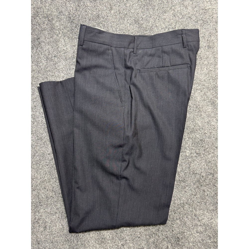 Banana Republic Men's Pinstripe Dress Pants 32x30 Charcoal Gray 100% Wool Luxury